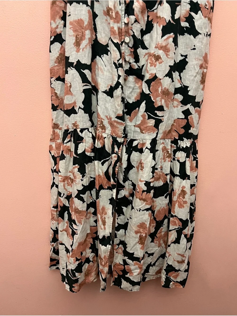NWT Abercrombie & Fitch Green Floral Button Front Maxi Dress Medium